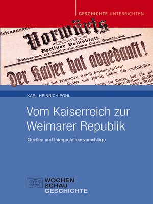 cover image of Vom Kaiserreich zur Weimarer Republik
